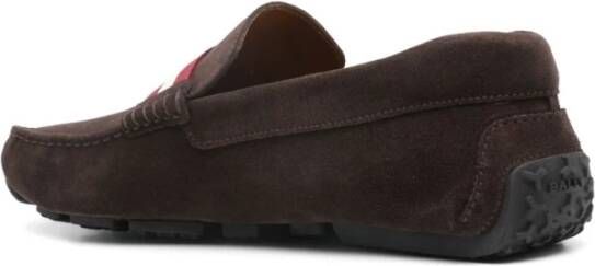 Bally Koffiebruine platte rubberen zool schoenen