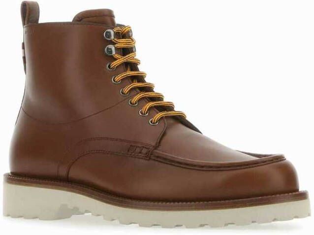 Bally Bruine Leren Enkellaarzen Bruin Heren