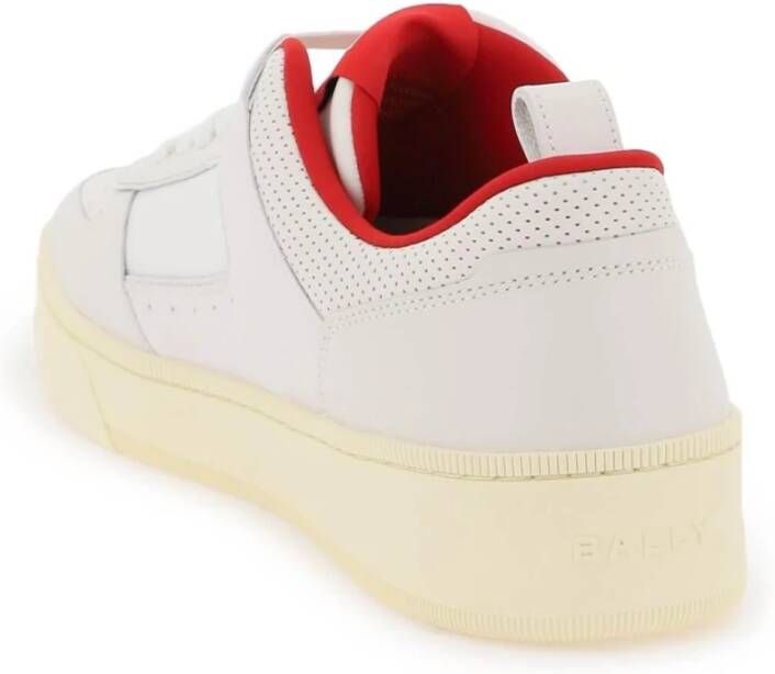 Bally Leren Riweira Sneakers met Geperforeerde Details White Heren