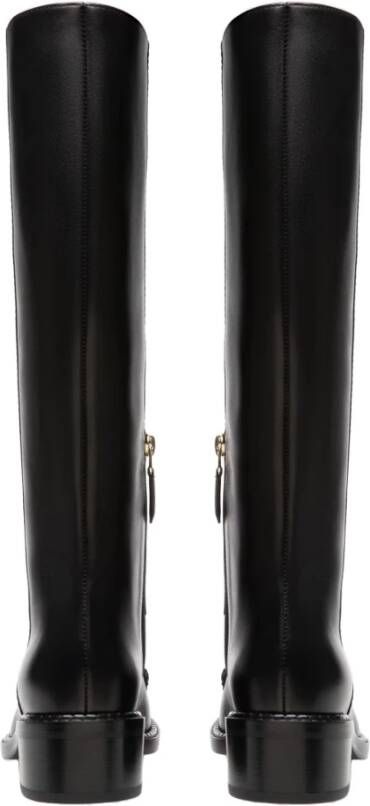 Bally Logo Laarzen met Gouden Logo Black Dames