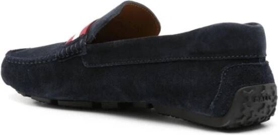 Bally Marineblauwe Suède Loafers Heren Black Heren