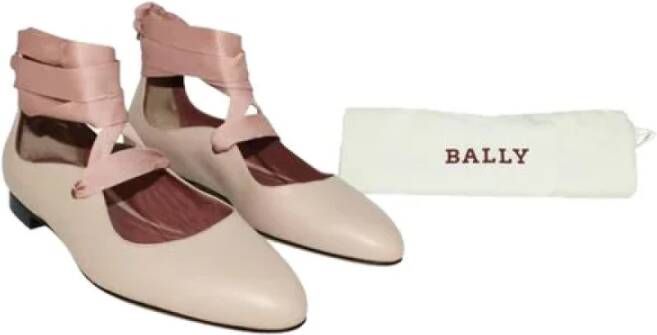 Bally Pre-owned Leather flats Beige Dames