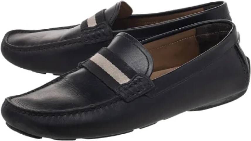 Bally Pre-owned Leather flats Black Dames