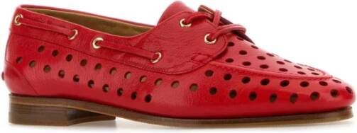 Bally Rode Leren Feest Veterschoenen Loafers