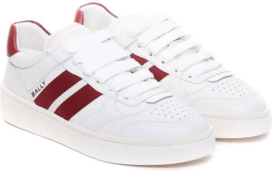 Bally Rode Leren Sneakers Stijlvol en Functioneel White Heren