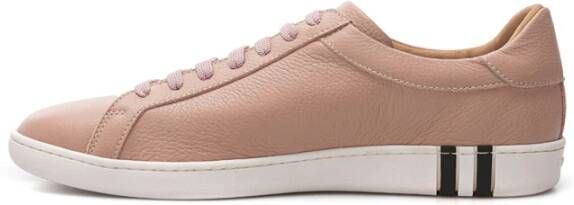 Bally Roze Gehamerd Leren Lage Sneakers Pink Dames