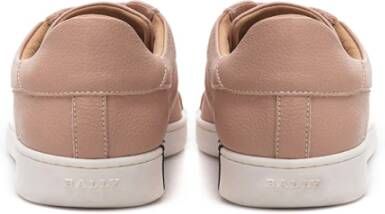 Bally Roze Gehamerd Leren Lage Sneakers Pink Dames