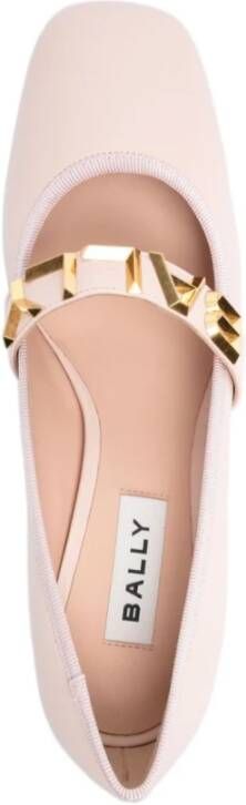 Bally Roze Lamsskin Blokhak Sandalen Pink Dames