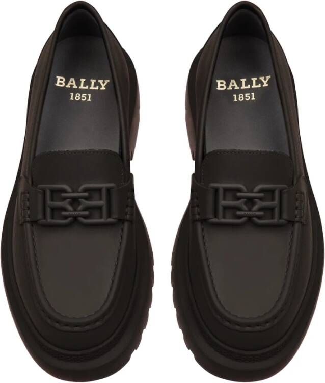 Bally Stijlvolle Loafers met Rubberen Zool Black Dames