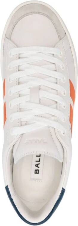 Bally Witte Veterschoenen Platte Zool