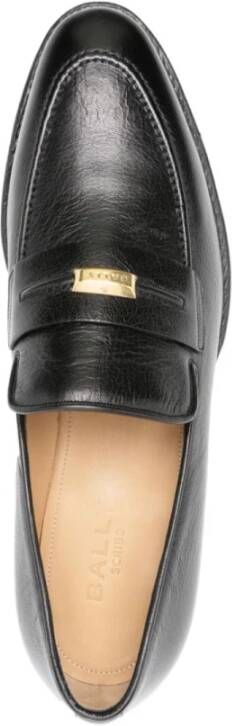 Bally Zwarte Leren Loafers Herenschoenen Black Heren