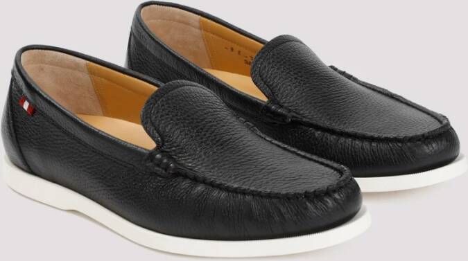 Bally Zwarte Leren Loafers Nadim Mocassin Black Heren