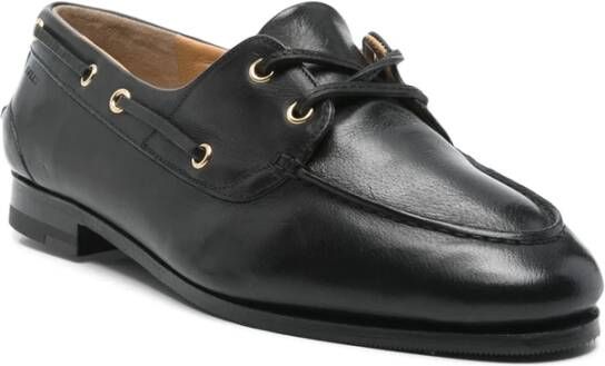 Bally Zwarte Leren Veterschoenen