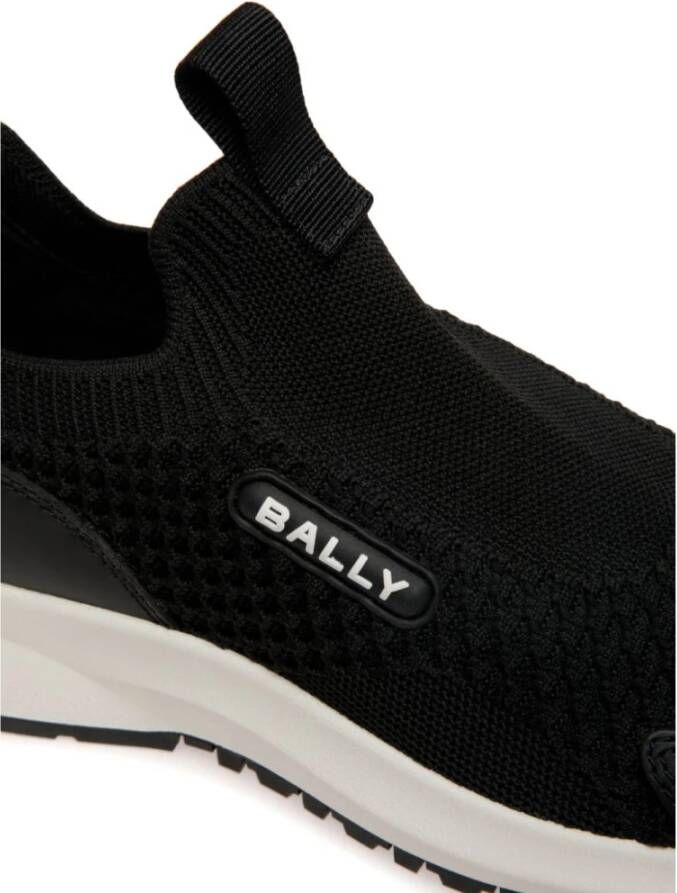 Bally Zwarte Mesh Logo-Appliqué Sneakers Black Heren