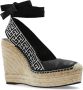 Balmain Alex monogram jacquard en leren espadrilles Black Dames - Thumbnail 4