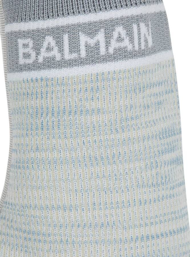 Balmain Skye knit ankle boots Blauw Dames