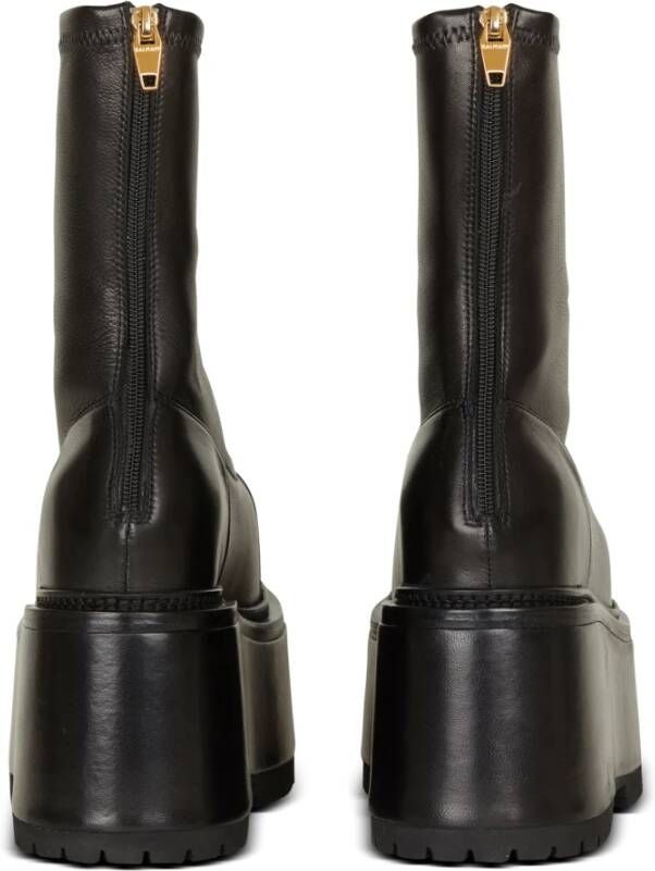 Balmain Leather platform boots Zwart Dames