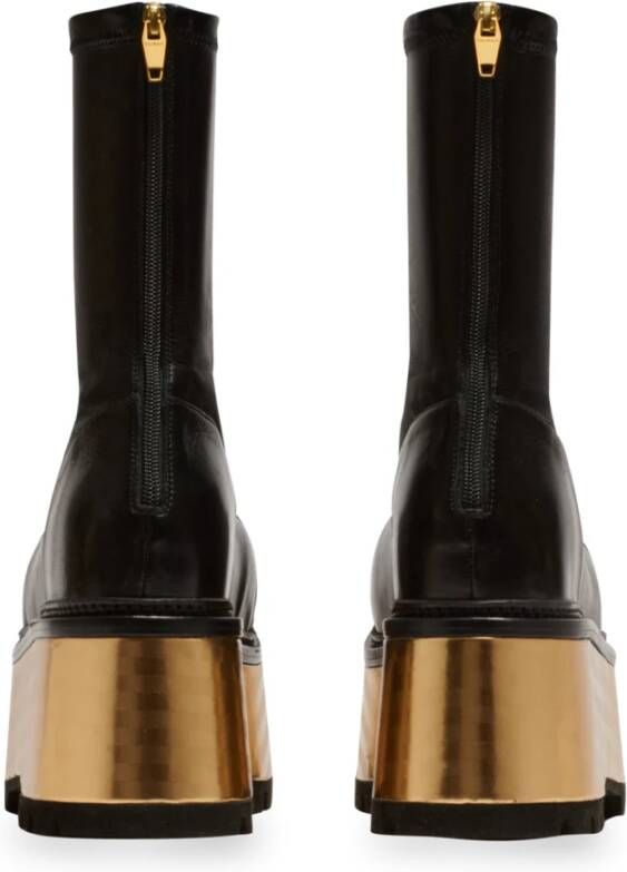 Balmain Leather platform boots Zwart Dames