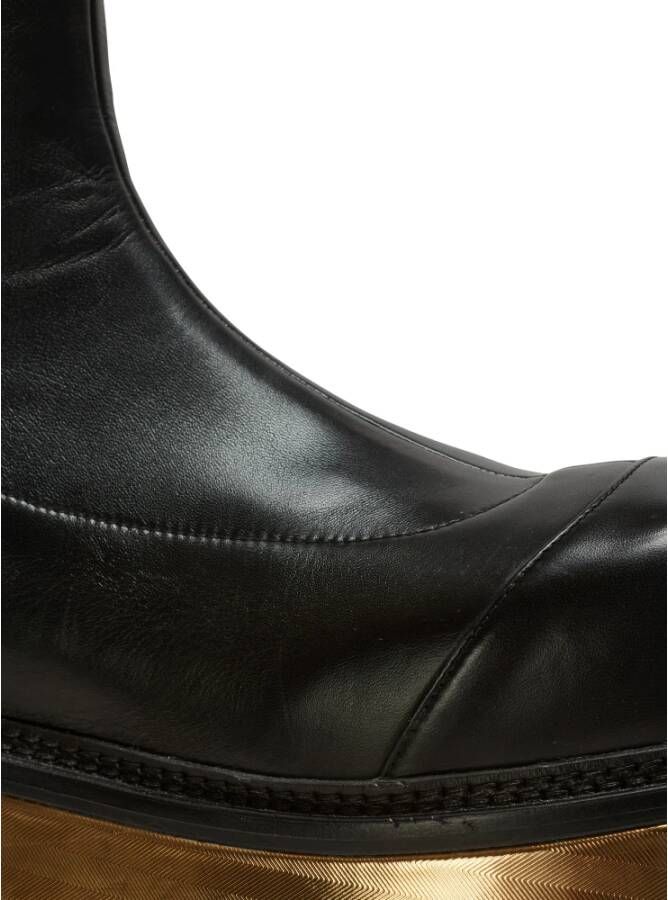 Balmain Leather platform boots Zwart Dames