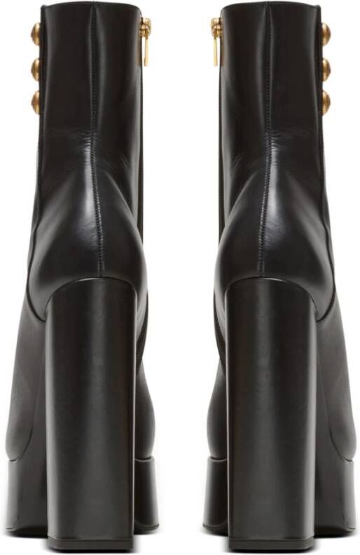 Balmain Brune leren enkellaarzen Zwart - Foto 3