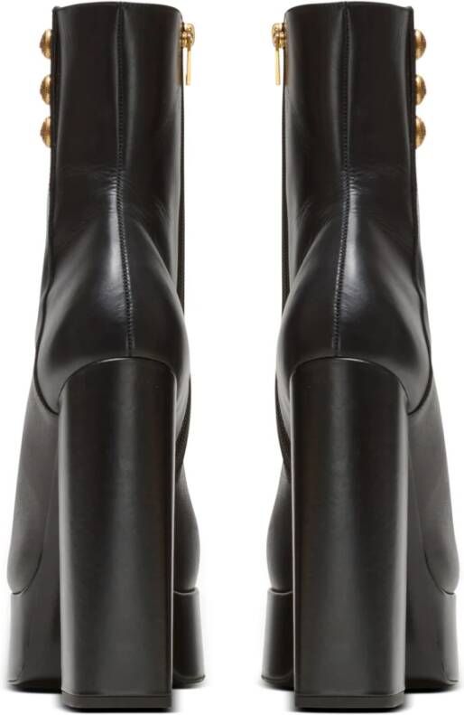 Balmain Bottines Brune en cuir Zwart Dames