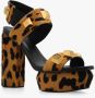 Balmain Ava leopard print leather platform sandals Bruin Dames - Thumbnail 4