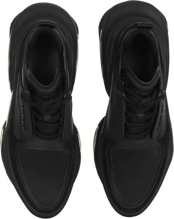 Balmain B-Bold lage sneakers van neopreen en suède Zwart Dames