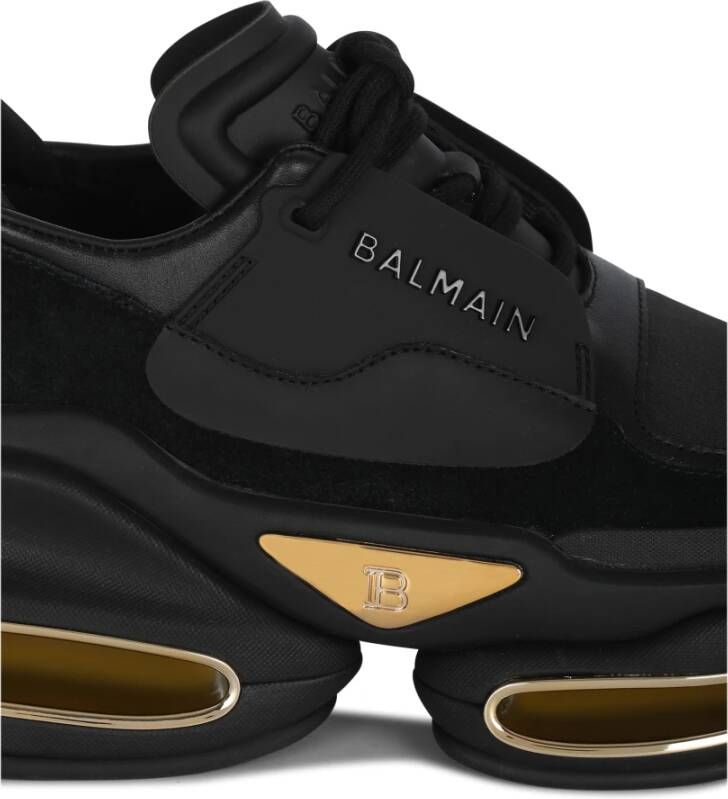 Balmain B-Bold lage sneakers van neopreen en suède Zwart Dames