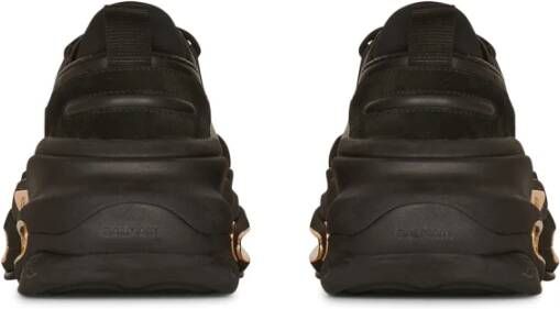 Balmain B-Bold sneakers van leer en suède Black Heren
