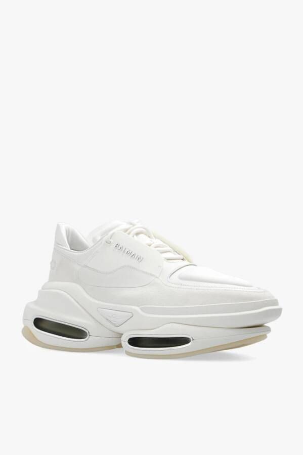 Balmain B-Bold lage trainers in neopreen en suède White Heren - Foto 8