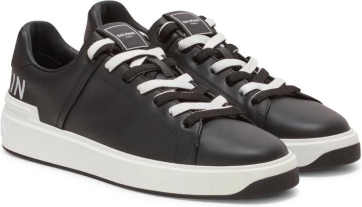 Balmain B-Court gladleren sneakers Zwart Heren
