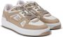 Balmain B-Court Skate trainers in fleece en kalfsleer Beige Dames - Thumbnail 4