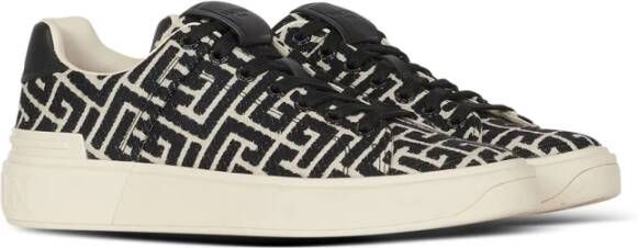 Balmain B-Court trainers met jacquard monogram Black Dames - Foto 2