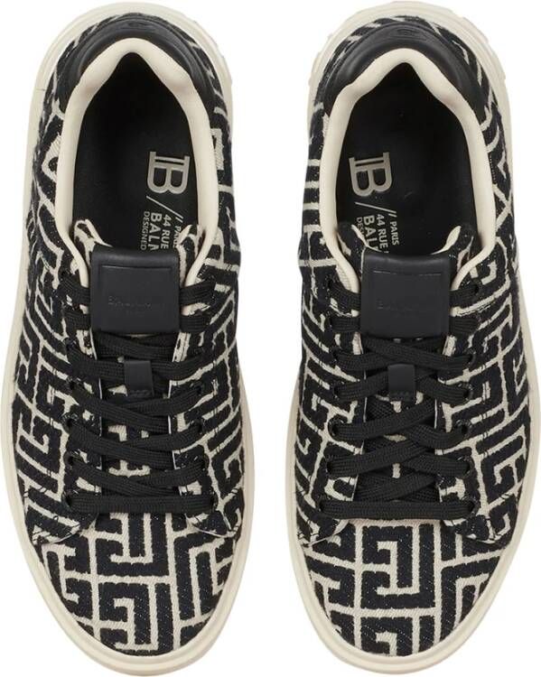 Balmain B-Court trainers met jacquard monogram Black Dames - Foto 3