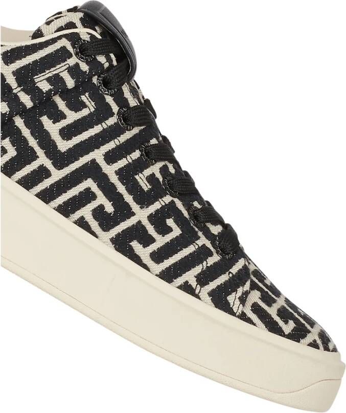 Balmain B-Court trainers met jacquard monogram Black Dames - Foto 6