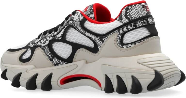 Balmain B-East mesh en slangenleer-effect leren sneakers Multicolor Heren - Foto 4