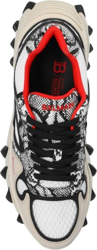 Balmain B-East mesh en slangenleer-effect leren sneakers Multicolor Heren - Foto 5