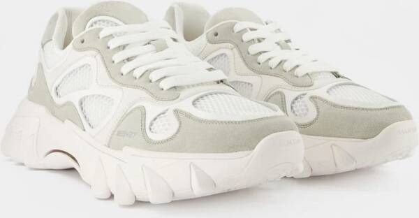 Balmain B-East Sneakers Blanc Suède Kalfsleer Wit Heren