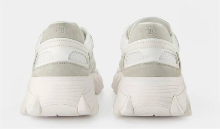 Balmain B-East Sneakers Blanc Suède Kalfsleer Wit Heren