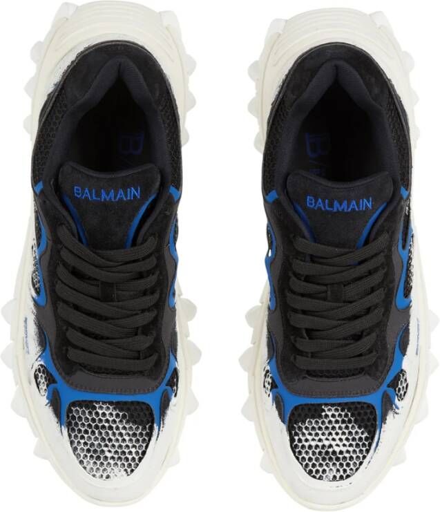 Balmain Basket B-East van leer suède en mesh Blauw Heren