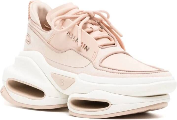 Balmain Beige Casual Lage Rubberen Sneakers Beige Dames