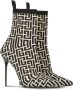 Balmain Bicolor stretch knit Skye enkellaarzen met monogram Black Dames - Thumbnail 3