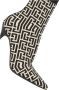 Balmain Bicolor stretch knit Skye enkellaarzen met monogram Black Dames - Thumbnail 6