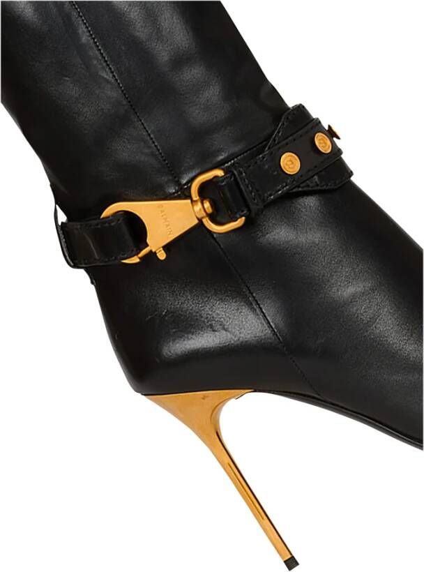 Balmain Leather Robin boots Zwart Dames