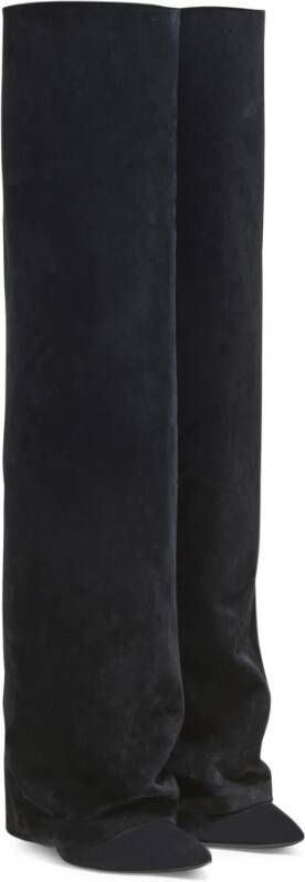 Balmain Bottes Ariel en cuir suede Zwart Dames