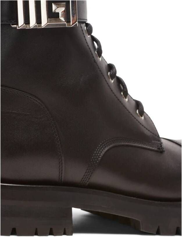 Balmain Charlie leren combat boots Zwart - Foto 7