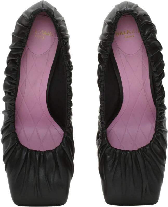 Balmain Eden pumps in verzameld lamsvacht Black Dames