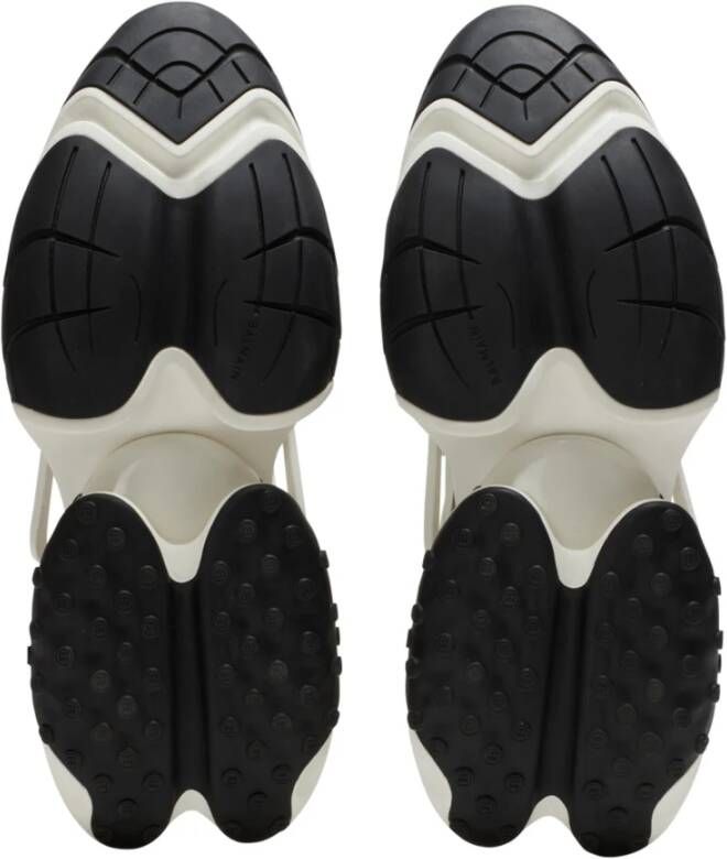 Balmain Eenhoorn hoge sneakers van mesh en leer Wit Heren