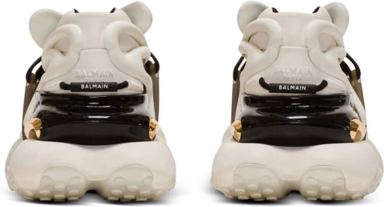 Balmain Eenhoorn Lage trainers in neopreen en kalfsleer White Dames