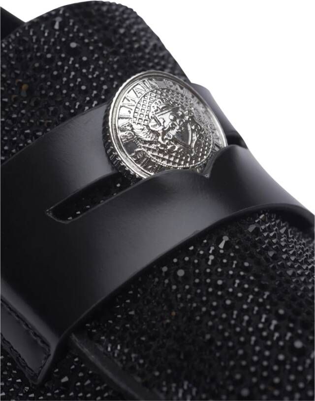 Balmain Eenhoorn loafers in strass kalfsleer Black Heren